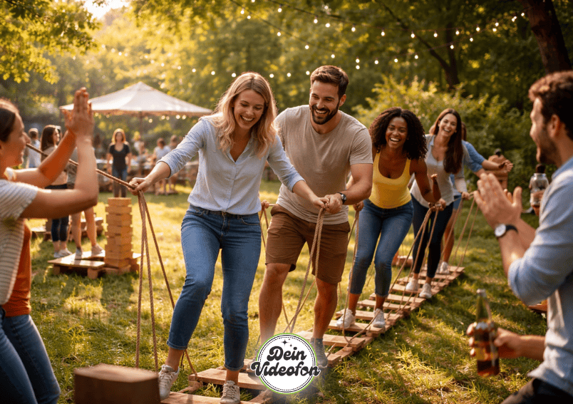 Teamarbeit und Spaß im Freien. Raus in die Natur um den Kopf vom Firmenalltag zu lösen.